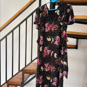 Floral Black Mini Dress